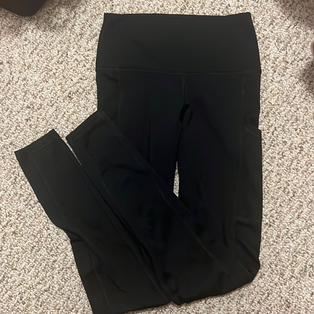 small aerie full length black leggings with pockets